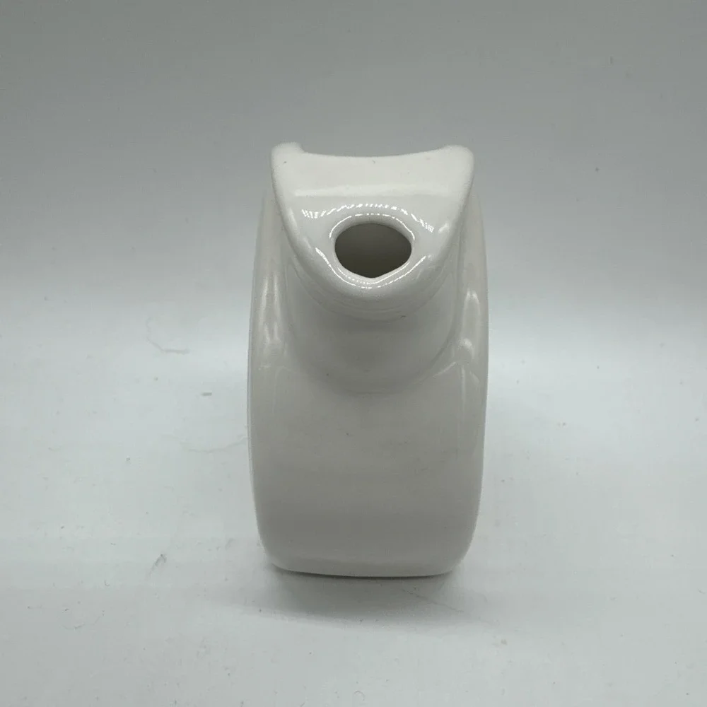 FIESTA Mini Disc Disk Pitcher Holly Ribbon Christmas Creamer White 3.25